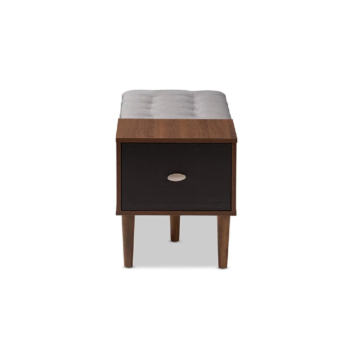 Oak and Dark Brown Wood 1-drawer Storage Bench A32405