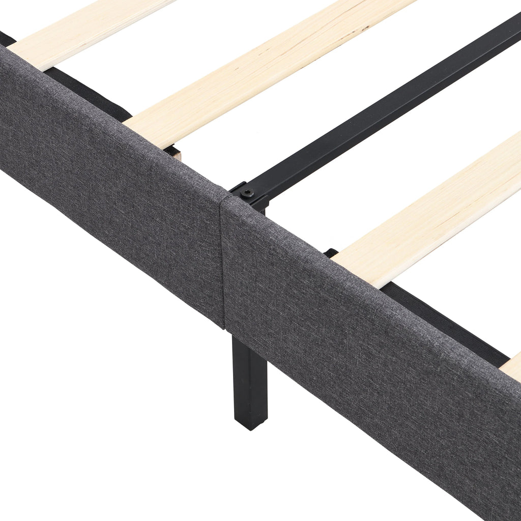 Gray Upholstered Platform Bed D78320