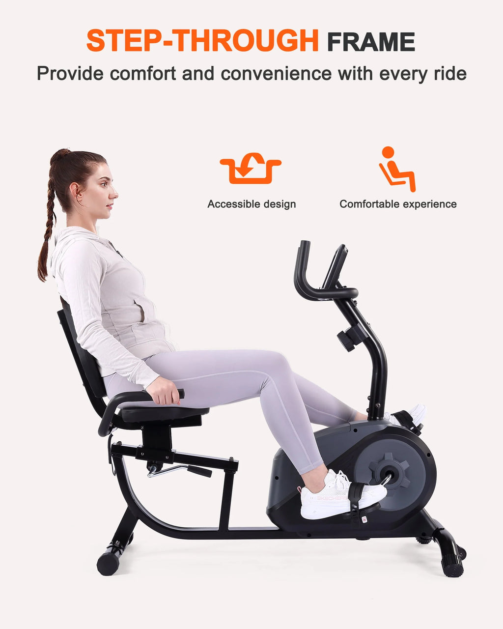 Recumbent Exercise Bike with 16 Levels Resistance 350 lb Weight Capacity K158