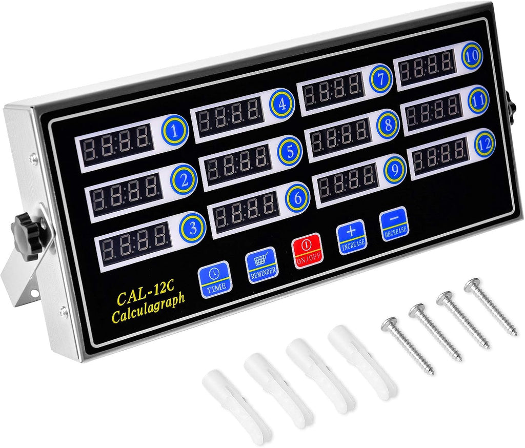 12 Channels Stainless Steel Kitchen Timer, Pack of 2 M389