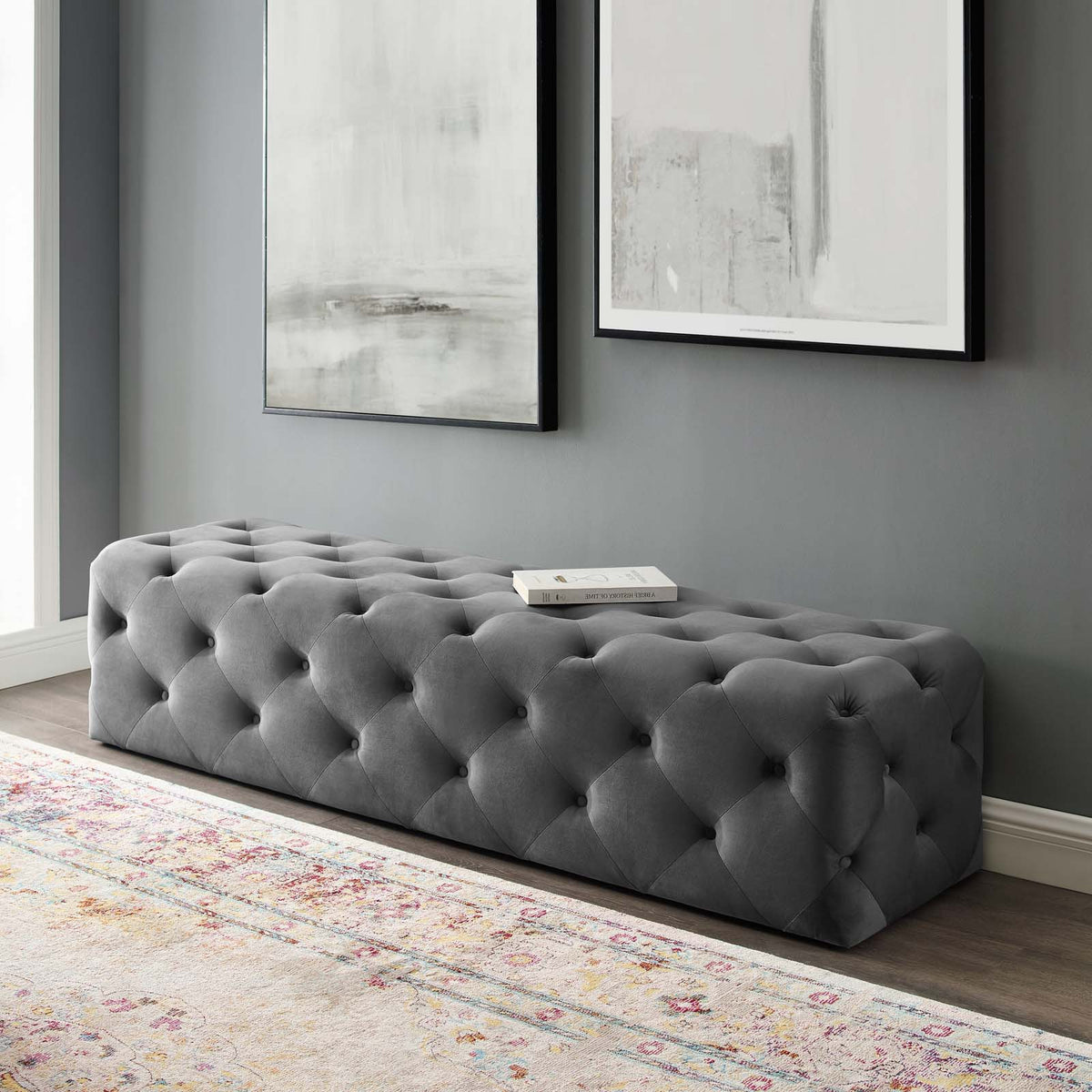 Tufted Velvet Accent Chair Bench W373449