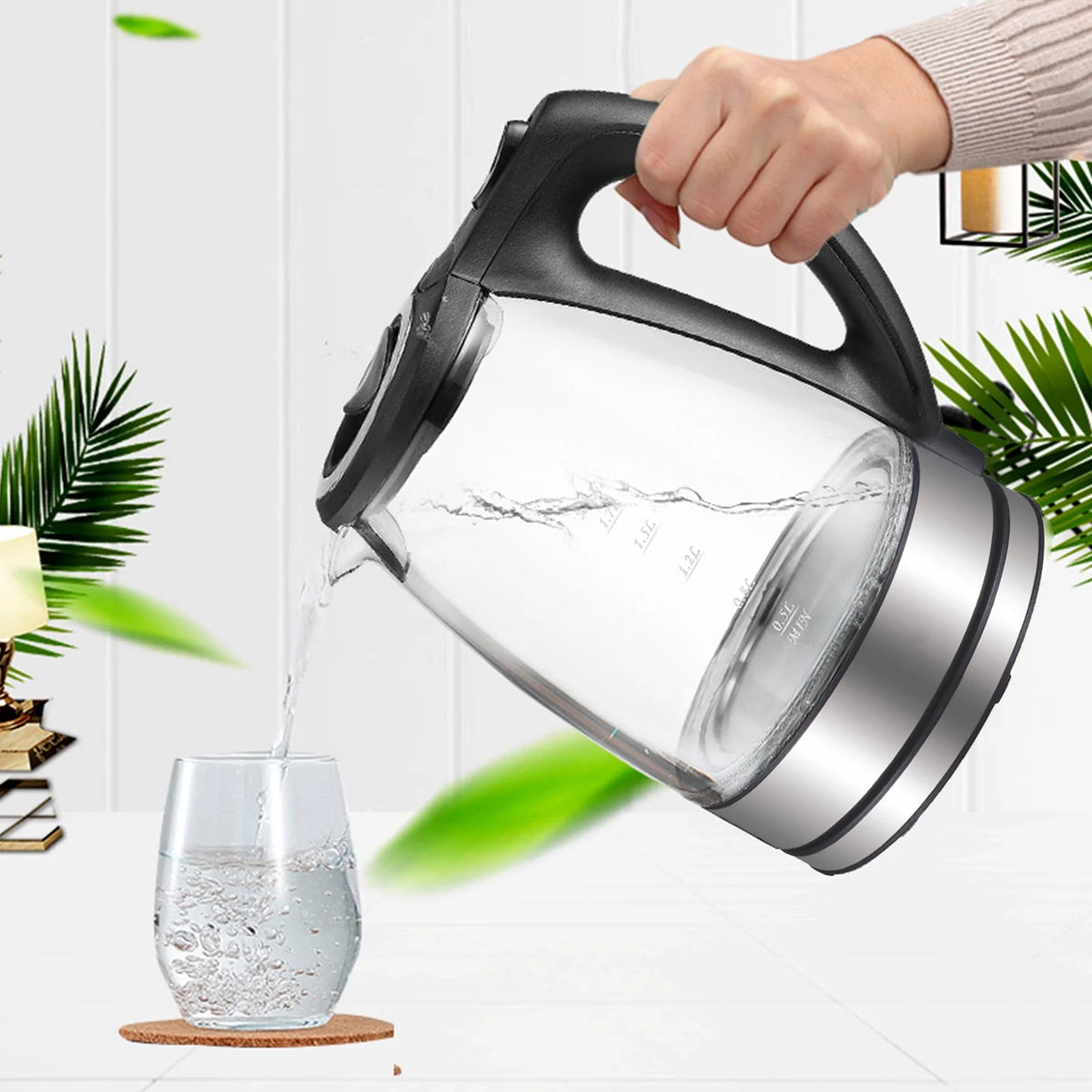 1.7L 1500W Glass Electric Kettle with Auto Shut-Off I15697