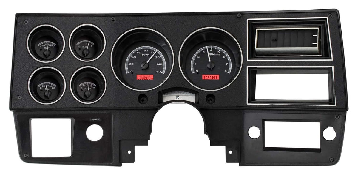 Black Alloy Analog Dash Gauges System I37508