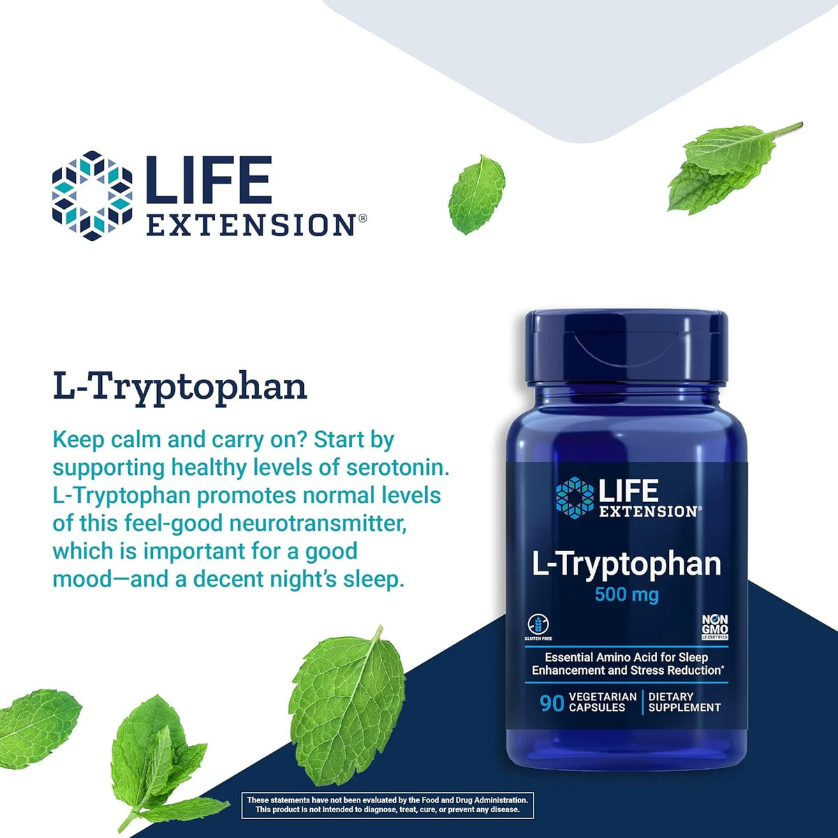 L-Tryptophan 500 mg Supplement 90 Capsules S20890
