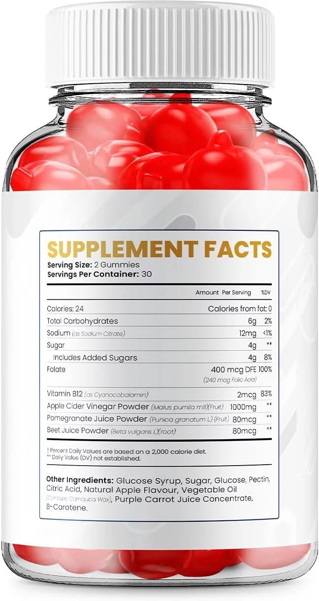 Apple Cider Vinegar Gummies Dietary Supplement 60 Gummies Q7661