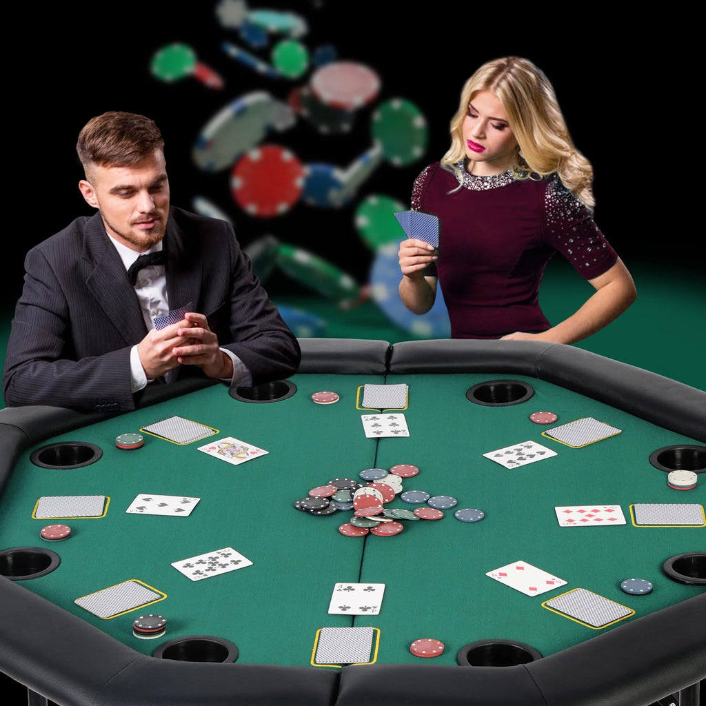 48 Octagon Folding Poker Table with Cup Holder T889