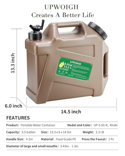 5 Gallon Water Jug and 2.6Gal Collapsible Water Bag Set of 2 W557