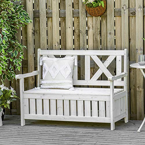 Wooden Storage Bench with Storage Box K31845