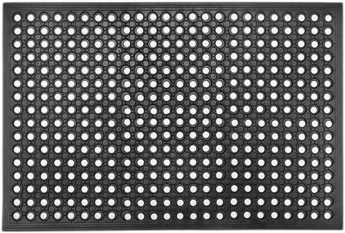 Black 36" x 24" Rubber Floor Mat S651683