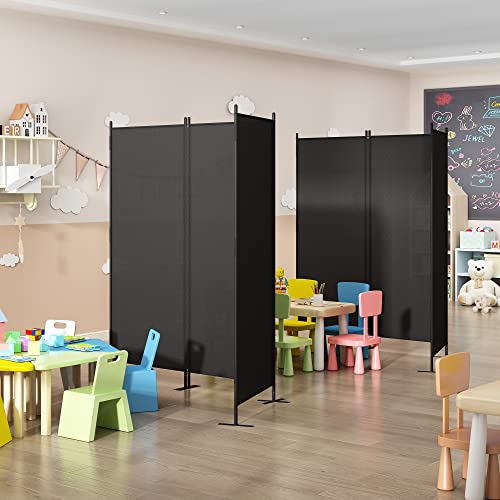 6Ft Black Folding Room Divider F895380