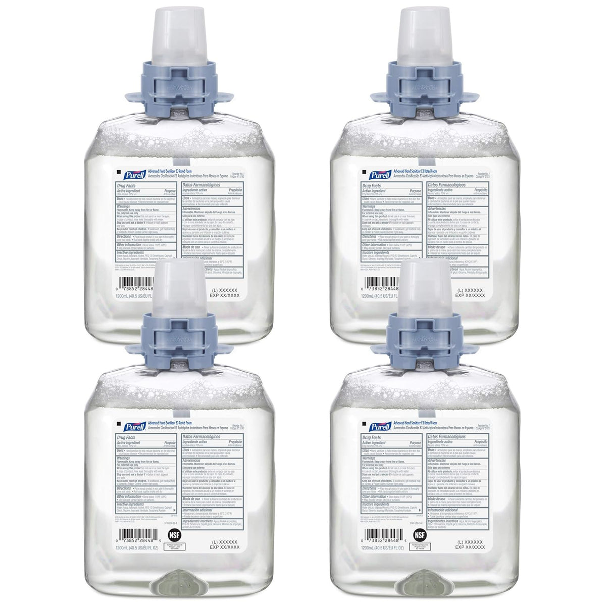 1200 mL Fragrance Free Foam Hand Sanitizer Refill (Pack of 4) O394