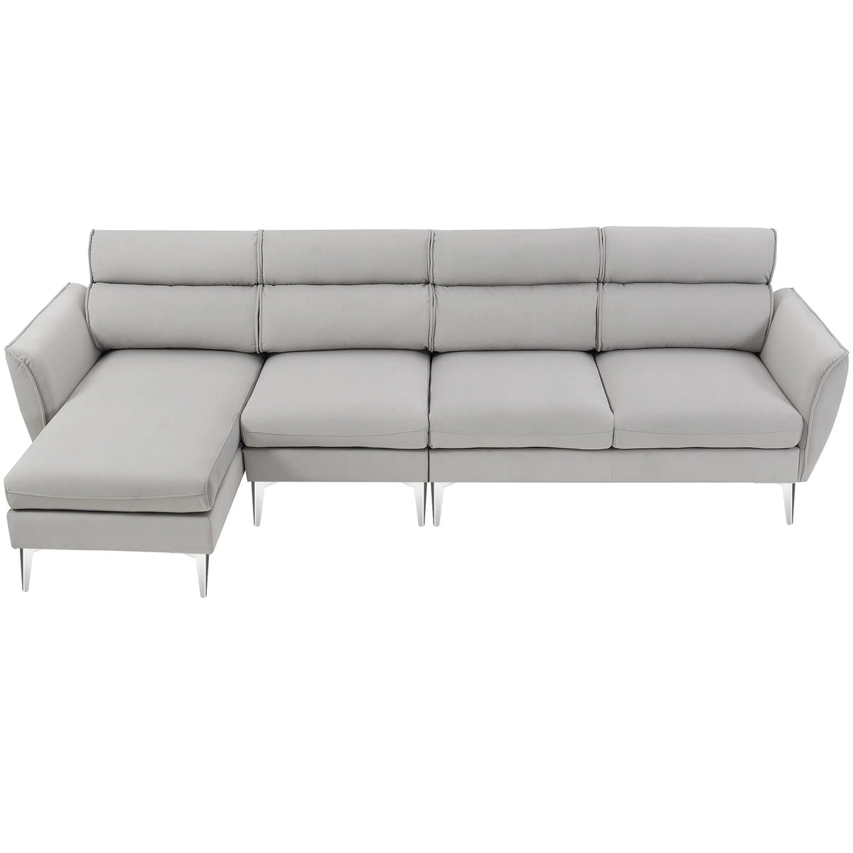 Gray Flannel L-Shaped Convertible Sectional Sofa G7204