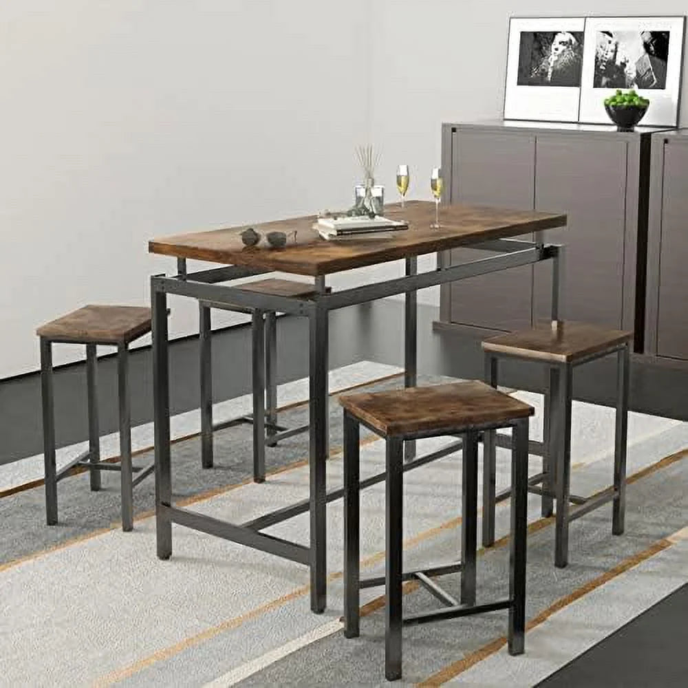 Black 5 Pieces Counter Height Table and Chairs Set E180561