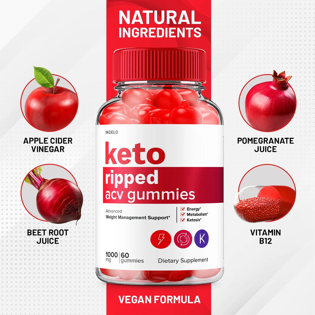 Keto ACV Gummies 1000mg Vitamin B12 300 Gummies V81844