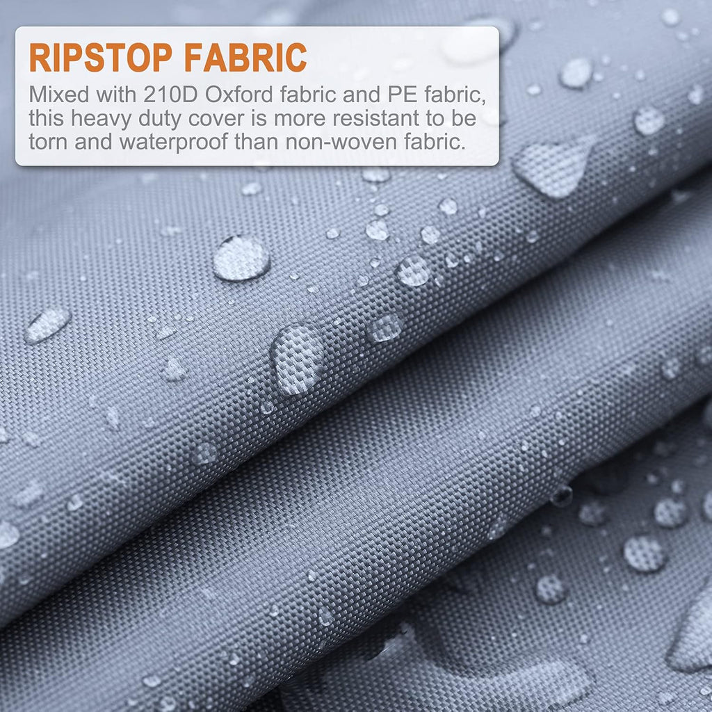 Rip-Stop 210D Class C RV Cover Windproof Waterproof Camper Cover with 2Pcs Extra Long Straps & Gutter Covers R609078