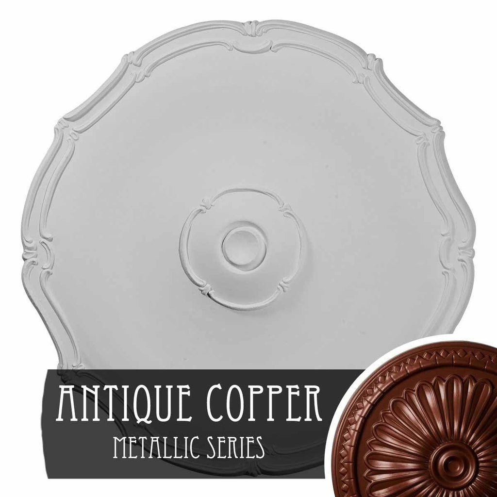 18 7/8x22OD x 1 1/2x22P Hand-Painted Flash Blue Ceiling Medallion J648872
