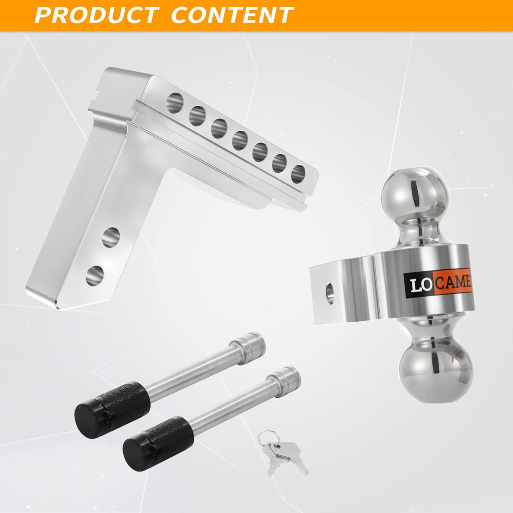Adjustable Aluminum Trailer Hitch with Double Stainless Steel Locks A519