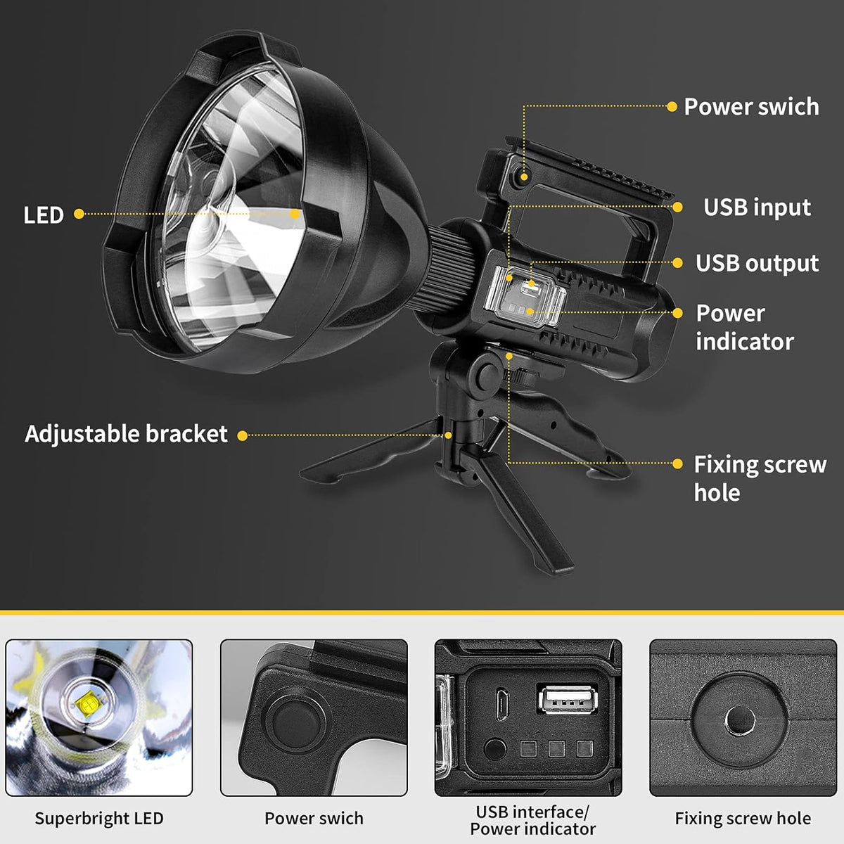 Rechargeable LED Spotlight Flashlight N2852
