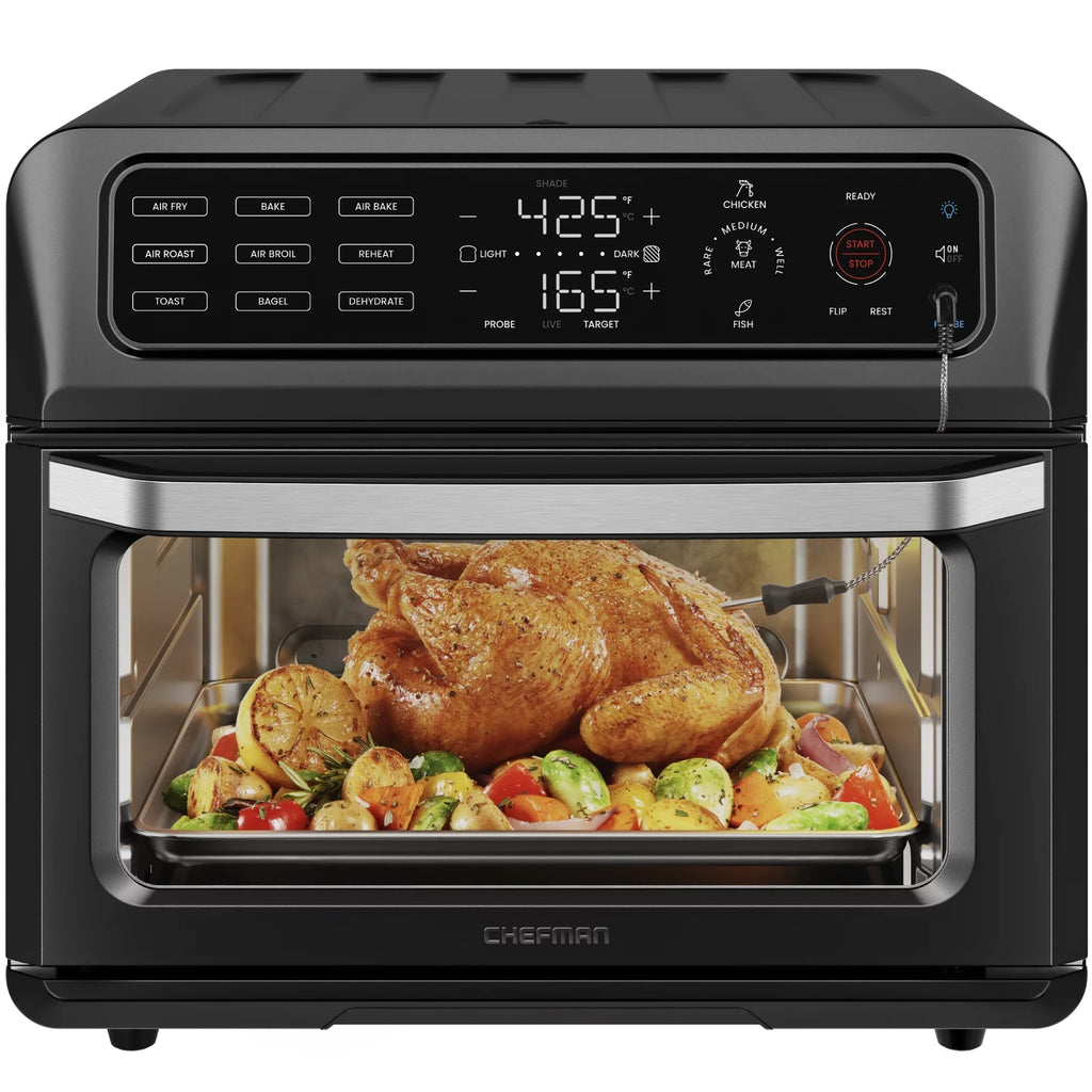 12-in-1 Air Fryer Oven Combo with Probe Thermometer, 20 Qt, Black Stainless Steel R130