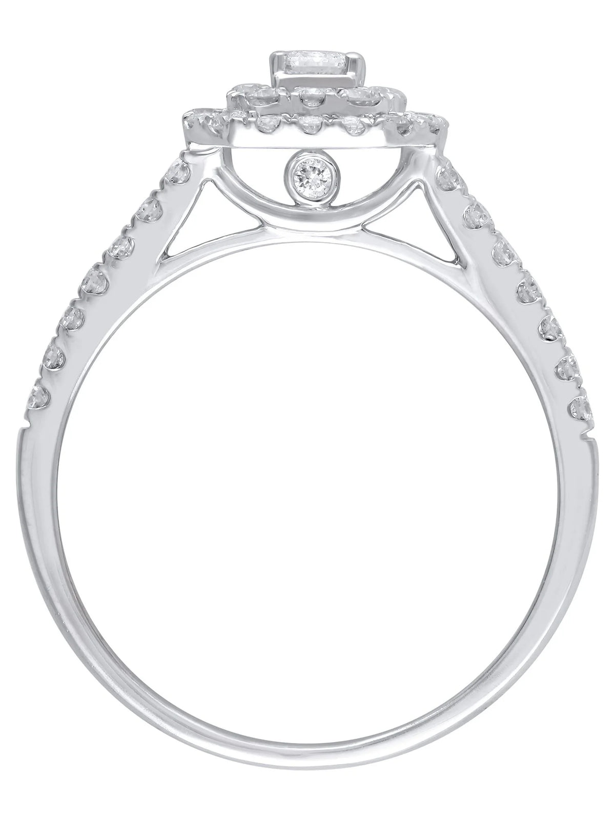Emerald Cut Diamond Engagement Ring in 10kt White Gold M866