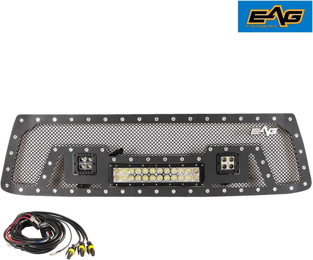 Black Stainless Steel Wire Mesh Grille with 3 LED Lights Y165