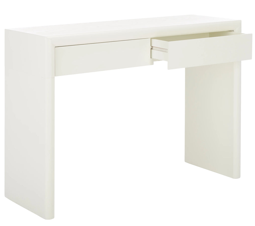 Ivory Wood Console Table with Drawer B51496