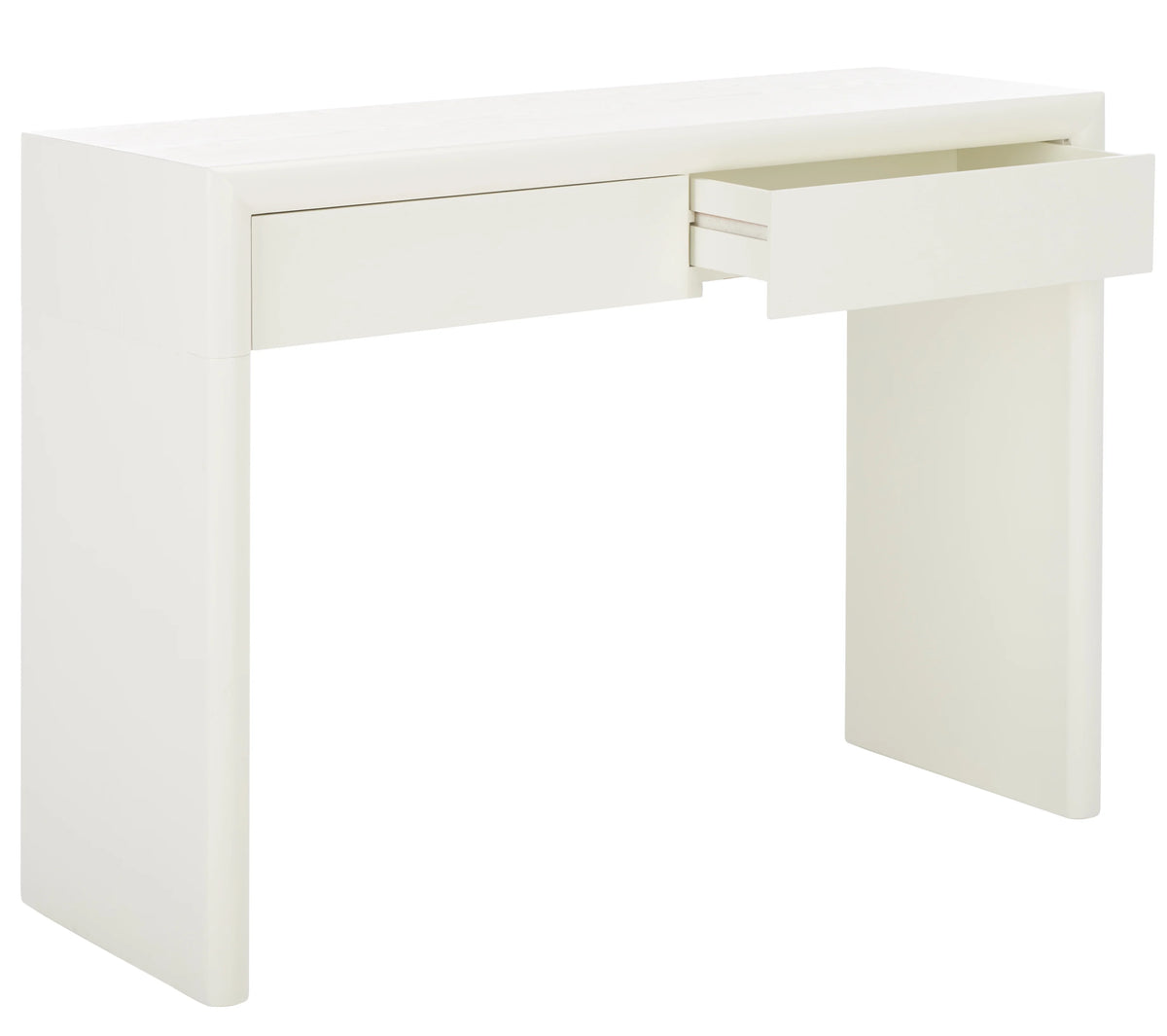Ivory Wood Console Table with Drawer B51496