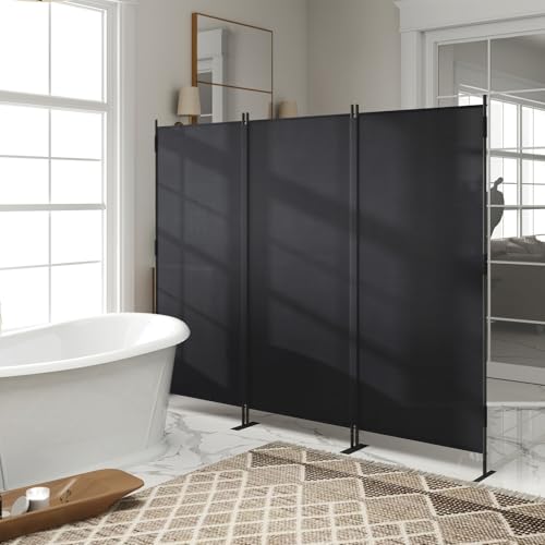 6Ft Black Folding Room Divider F895380