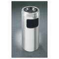 Satin Aluminum 17 Gallon Ash/Trash Receptacle with Sand Cover L4158