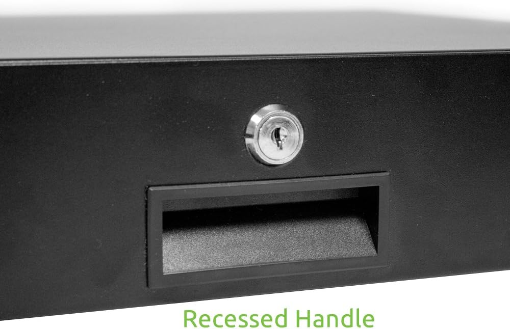 2U Black Rack Mount Drawer with Lock and Key Pack of 2 Y643011