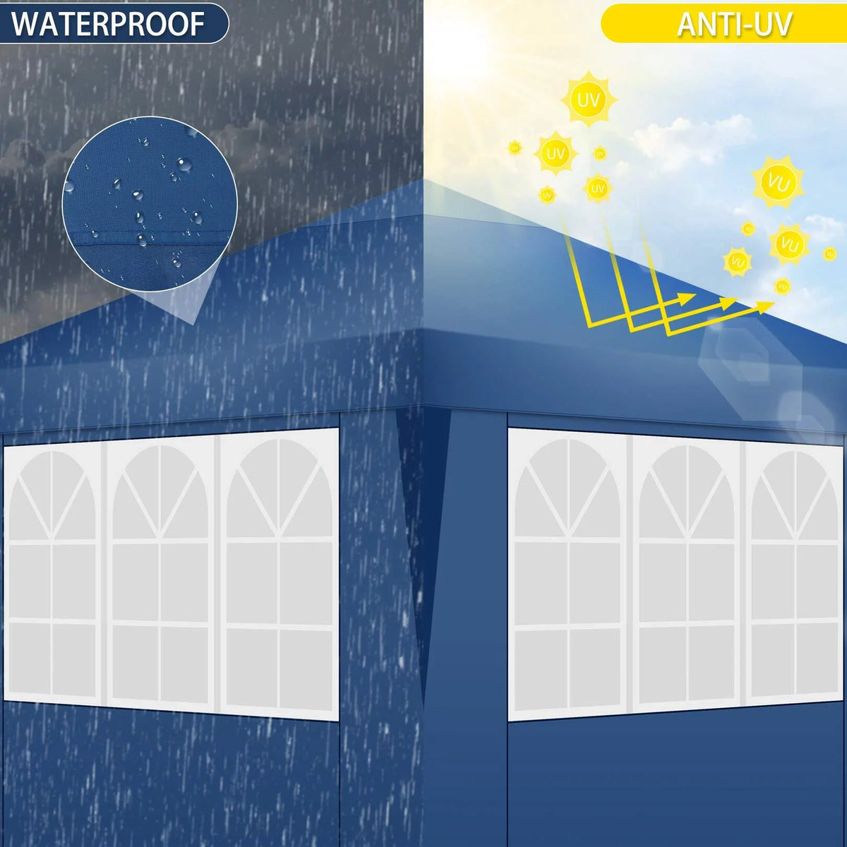 10x10ft Popup Canopy with 4 Sidewalls Blue D516