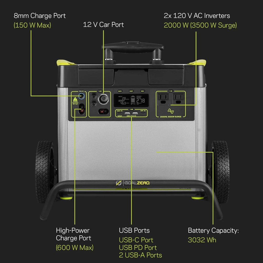 Portable Power Station 3032Wh Lithium Battery Generator 2000 Watt D5012