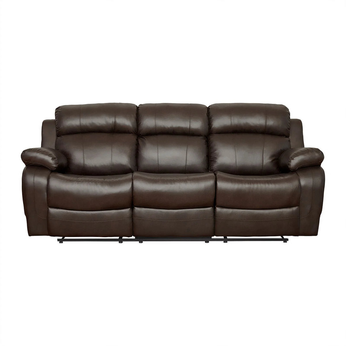 Brown Faux Leather 2-Piece Reclining Sofa Set O675