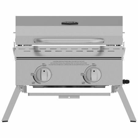 2 Burner Tabletop Propane Gas Grill in Stainless Steel A937