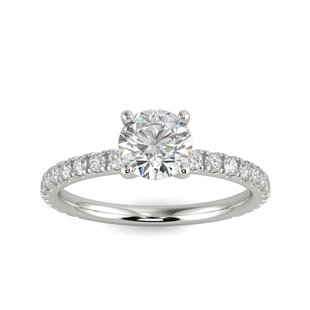 14k White Gold Lab Grown Diamond Engagement Ring C9550