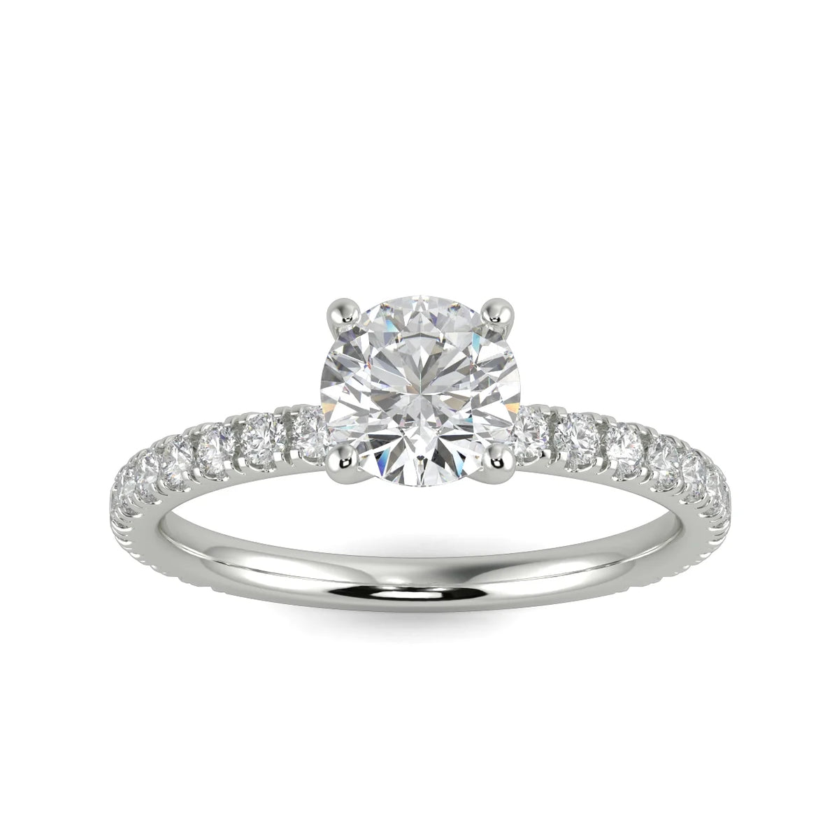 14k White Gold Lab Grown Diamond Engagement Ring C9550