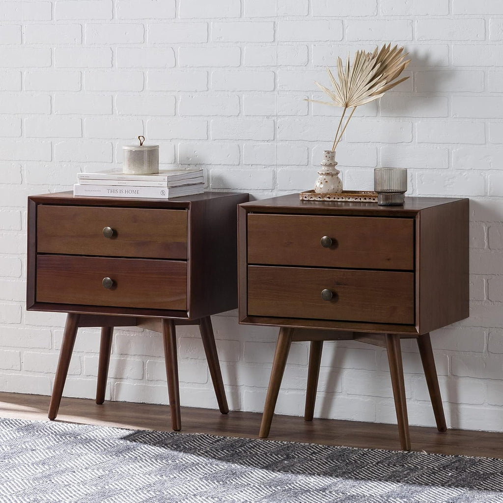 Wood 2 Drawer Nightstand Side Table S790