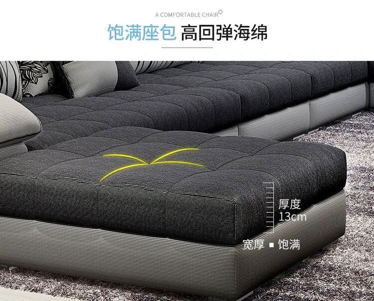 Fabric U Shape Sectional Sofa Set R531