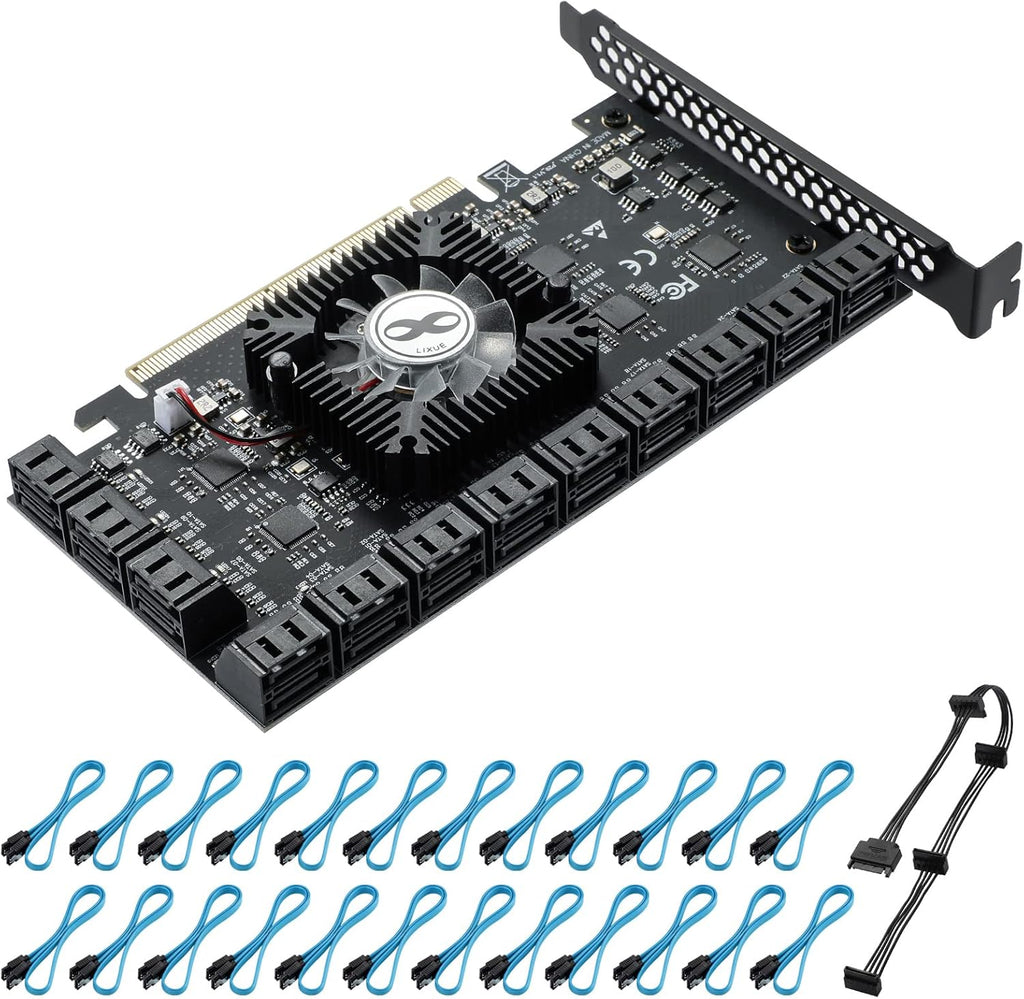 PCIE 16X SATA Card 24 Ports, 6 Gbit/s SATA 3.0 PCIe Card M903249