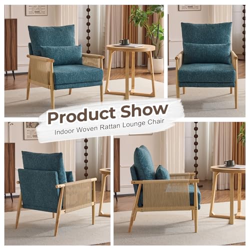 Green Chenille Accent Chair with Lumbar Pillow F4053