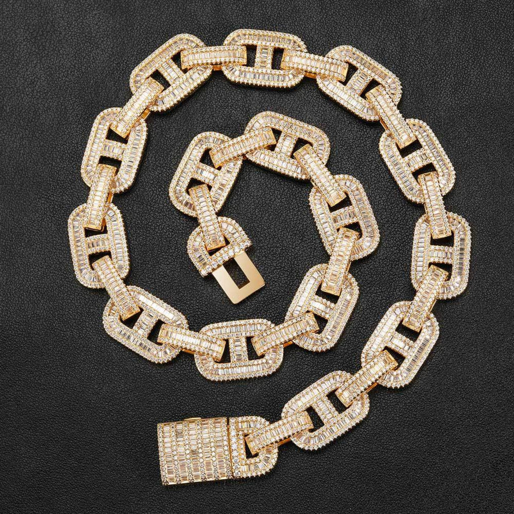 15mm Iced Out Cuban Link Chain Necklace, 16-24 Inch N839