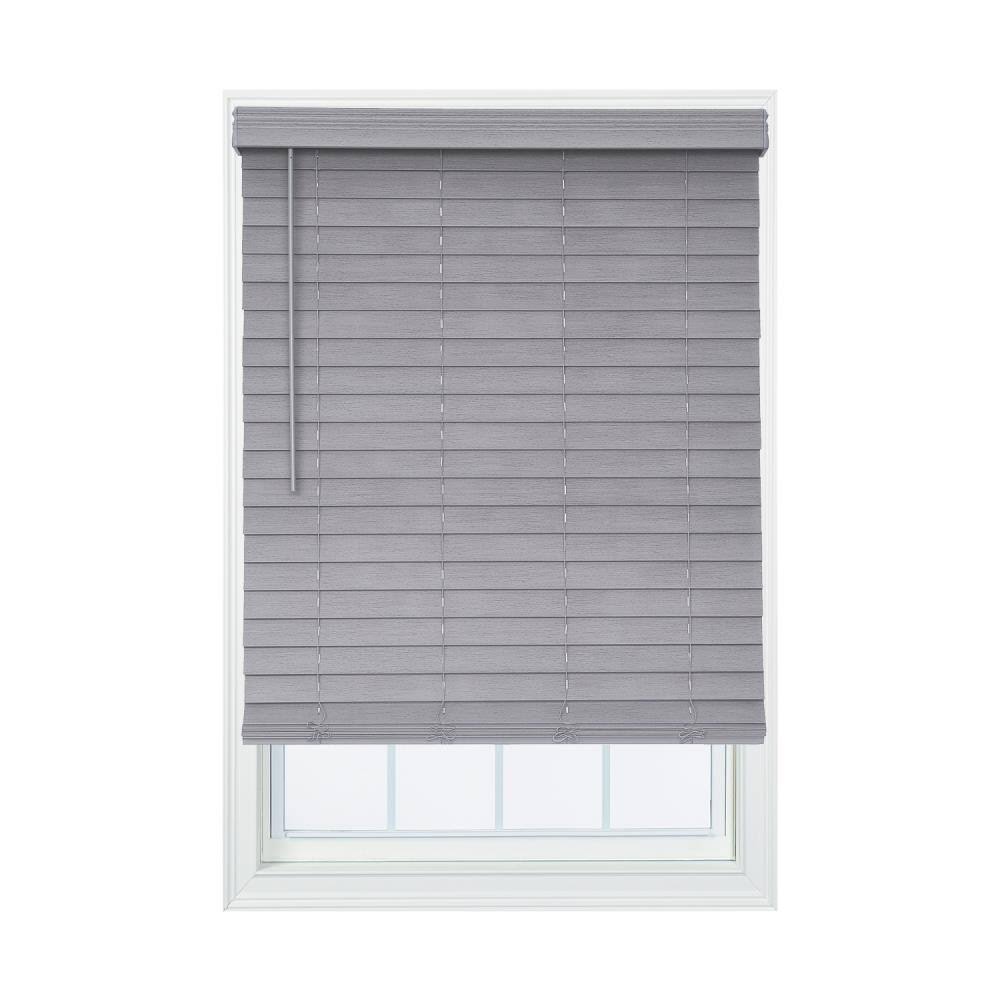 Gray Faux Wood Cordless Room Darkening Horizontal Blinds X31665