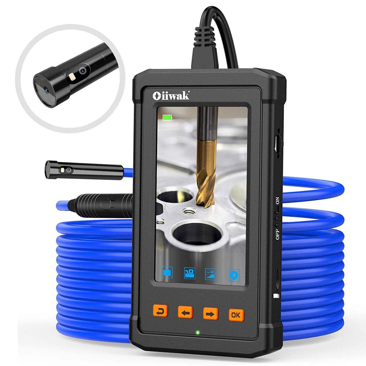 Dual Lens Borescope Inspection Camera with 4.3'' Screen 1080P HD Waterproof G517