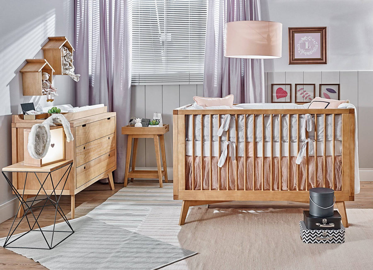 Natural Washed Convertible Crib O733