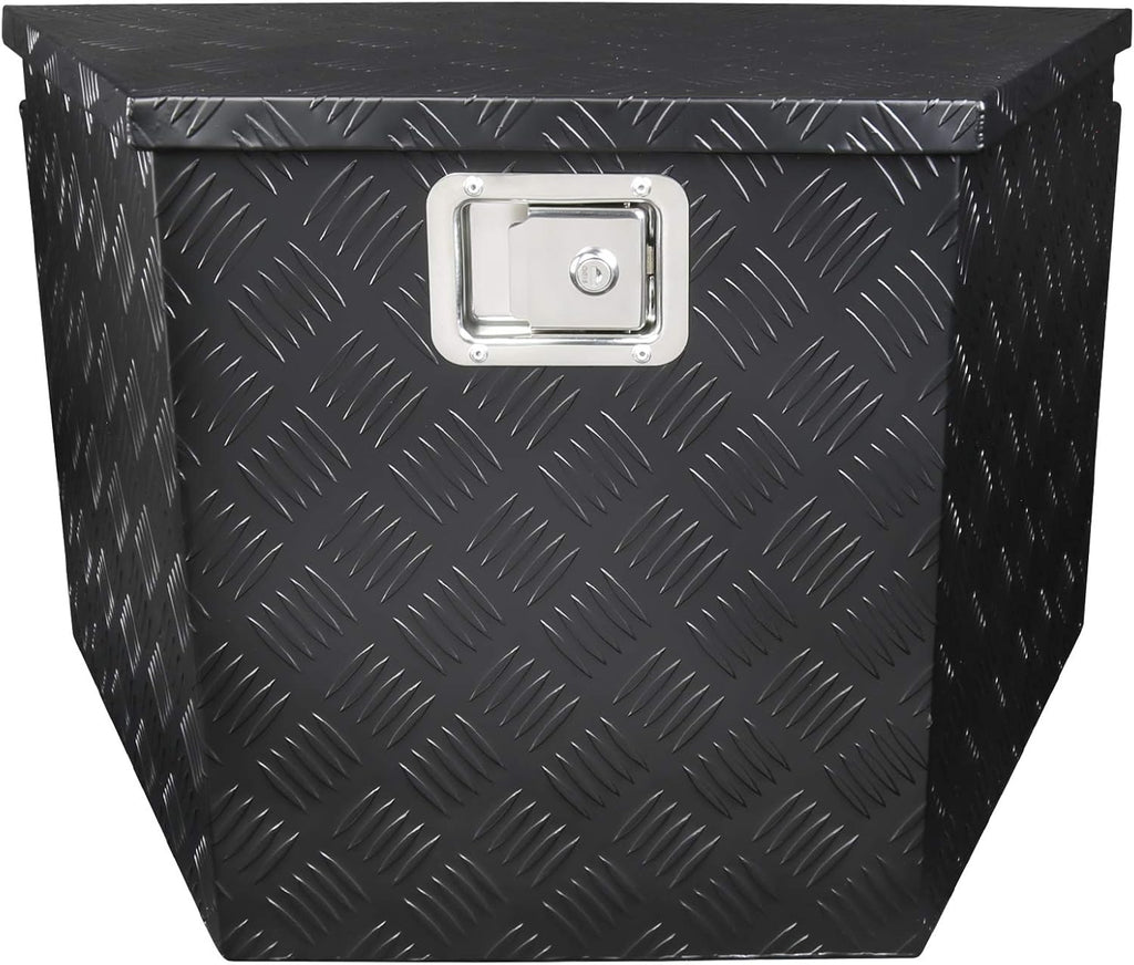 Black Aluminum Underbody Tongue Tool Box Trailer Storage with Lock B58408