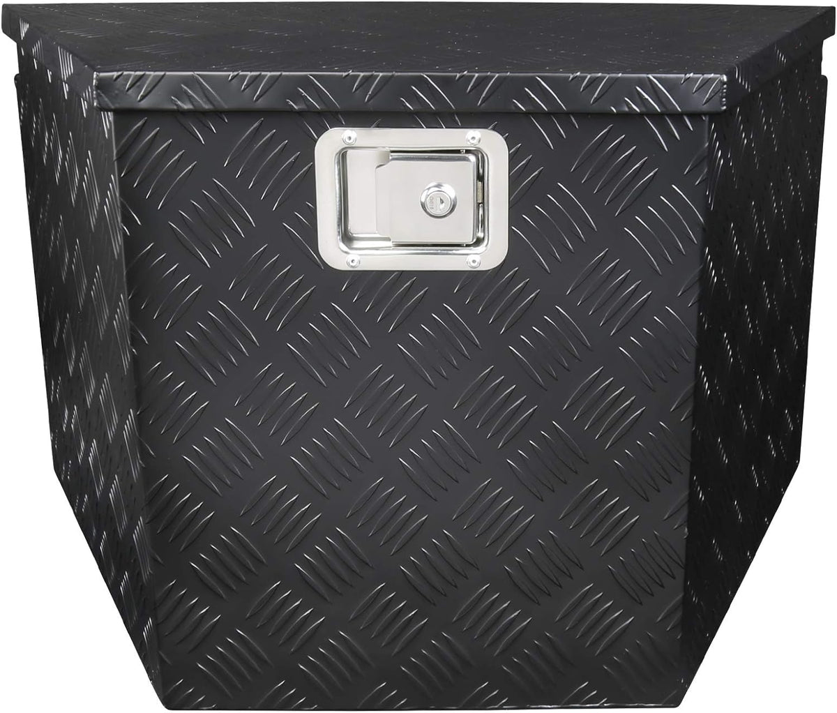 Black Aluminum Underbody Tongue Tool Box Trailer Storage with Lock B58408