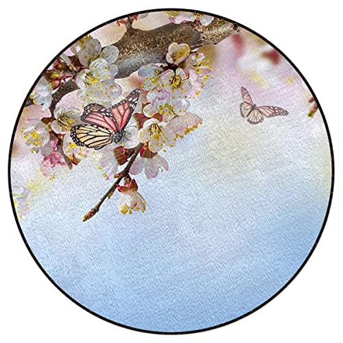 Grey Charcoal Bamboo Chair Mat Diameter 43.3 in I865