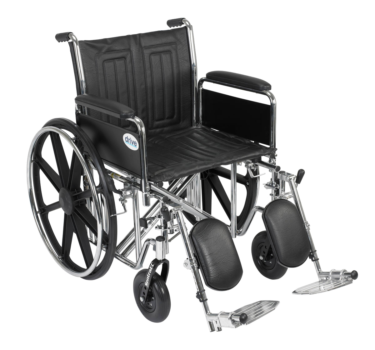 Heavy Duty Wheelchair with Detachable Full Arms and Elevating Leg Rests O451