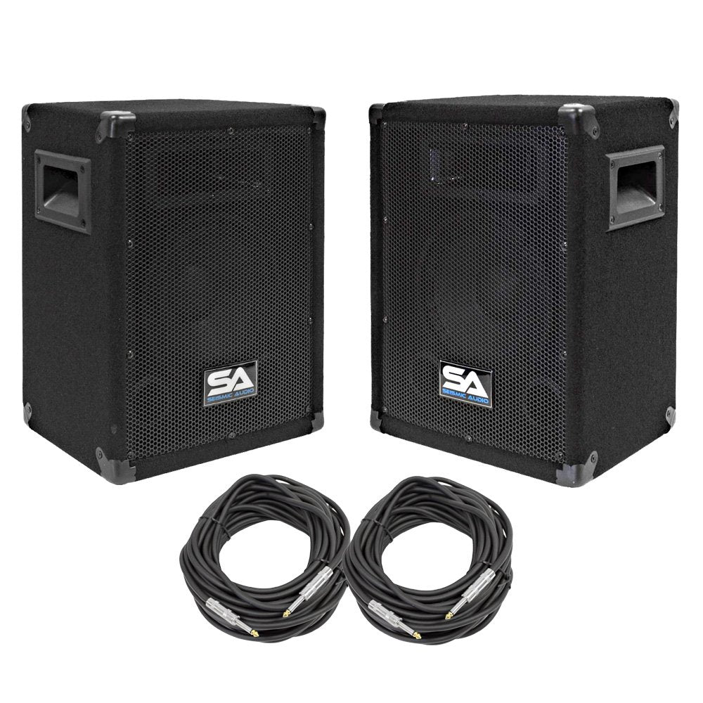 Pair of 8 Inch DJ Speakers with Speaker Cables B75001