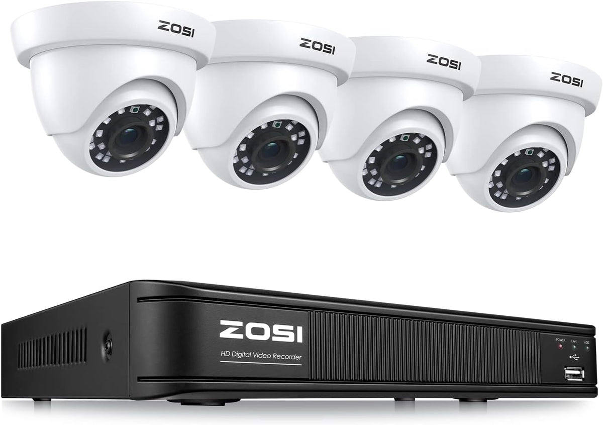 1080P 8 Channel Security Camera System with 4 Dome Cameras E84291
